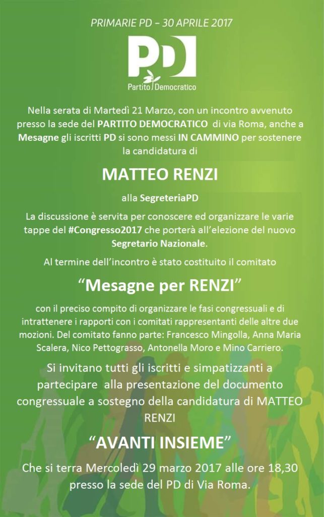 mozione RENZI PD