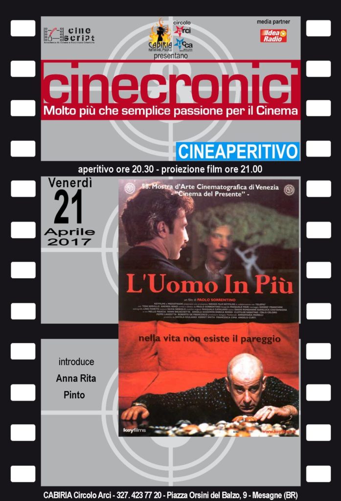 Cinecronici Aprile L'UOMO IN PIU' - WEB