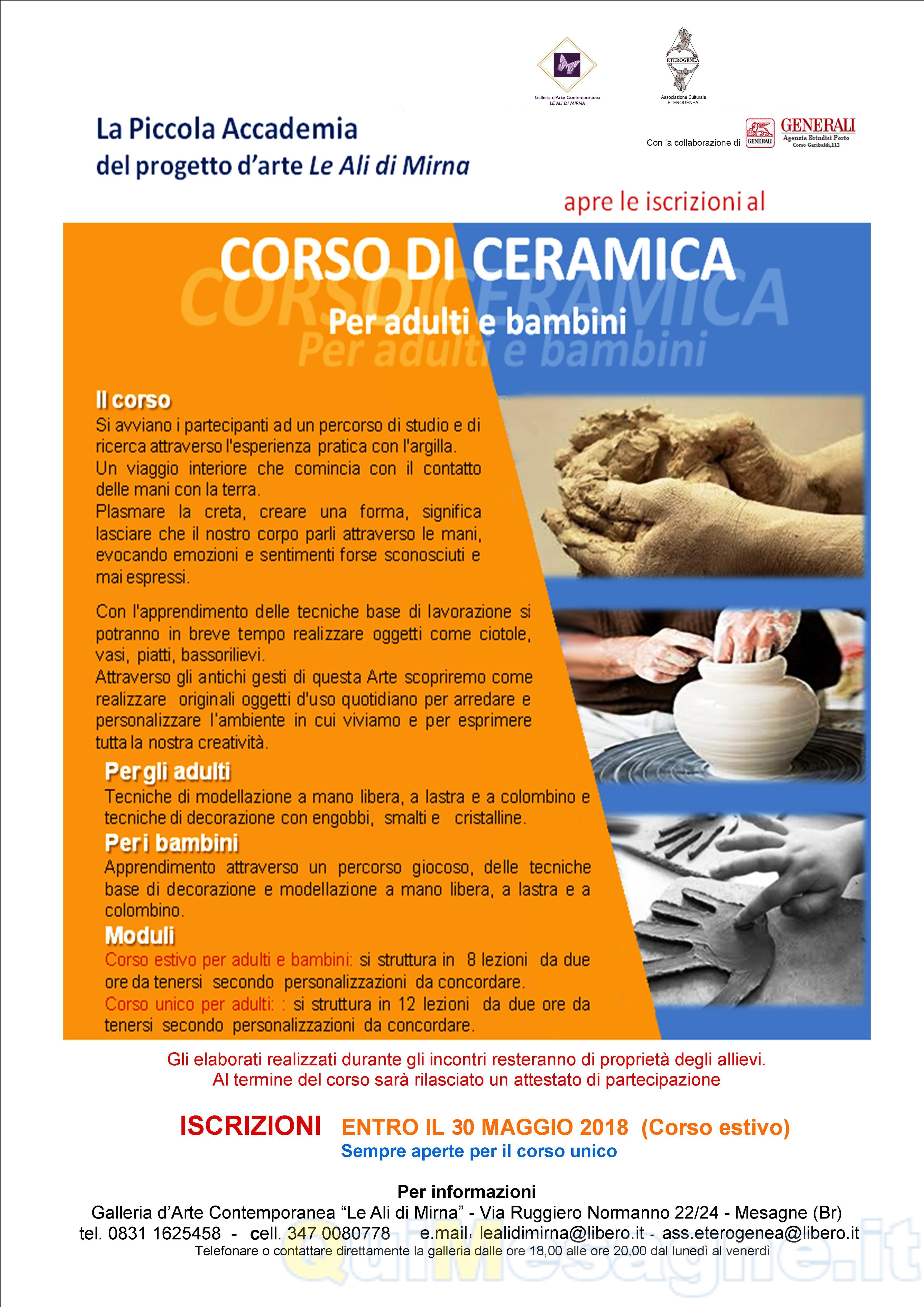 locandina corso di ceramica